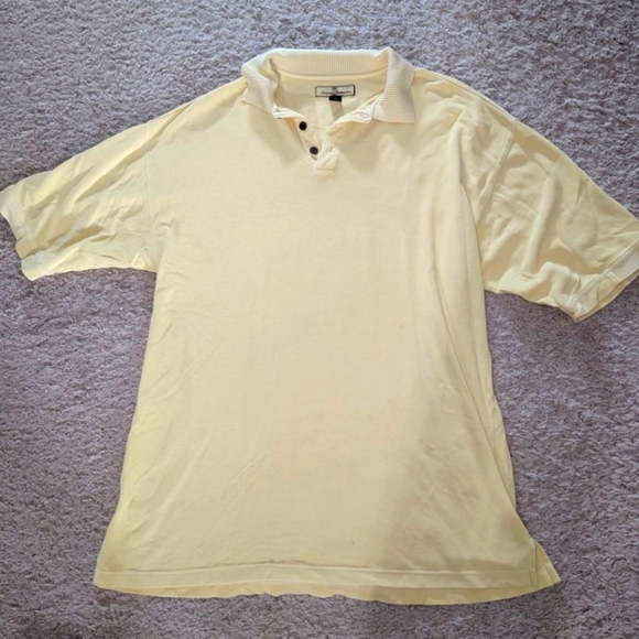 Tommy bahama mens silk yellow polo shirt size extra large - Picture 1 of 3